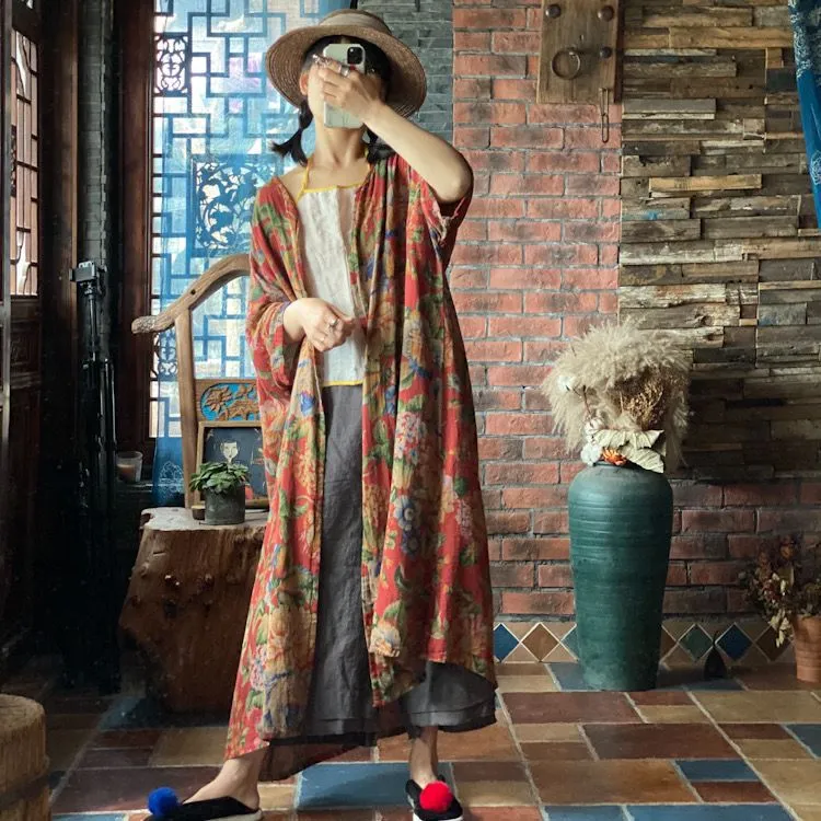 Ürün Adı: Vintage Bloom Kimono Ceket