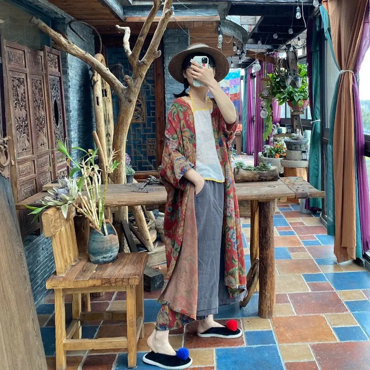 Ürün Adı: Vintage Bloom Kimono Ceket