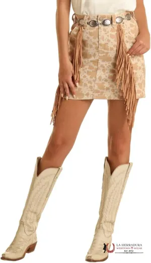 Rock&Roll Cowhide Skirt w/Fringe