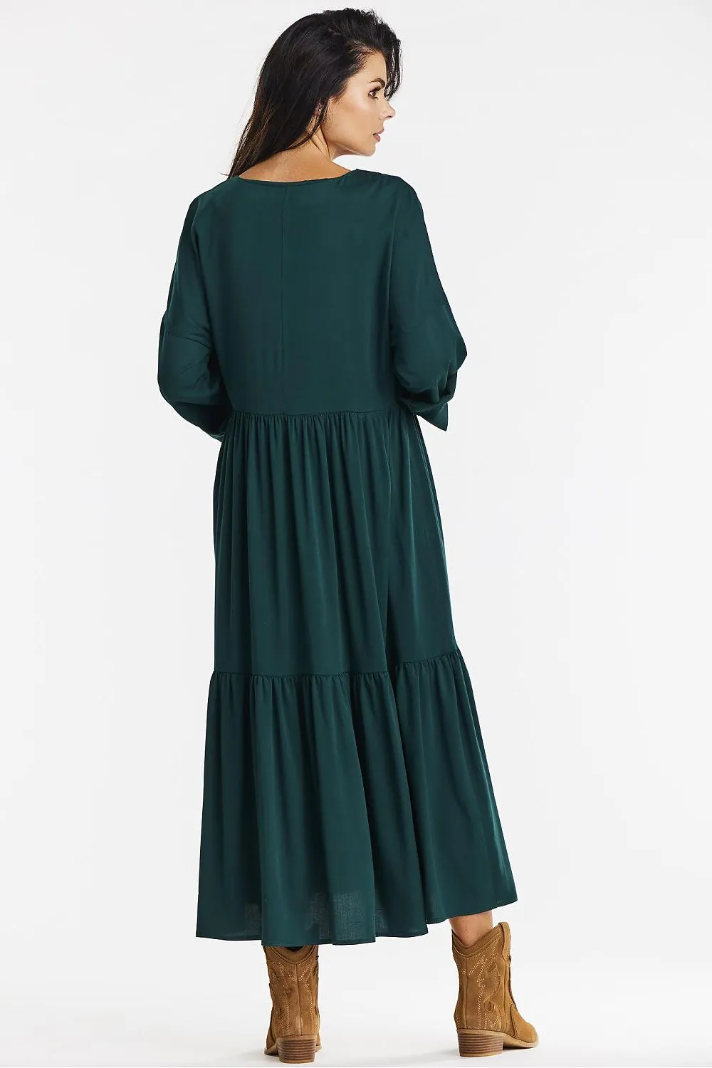Ruffled Flared Maxi Dress