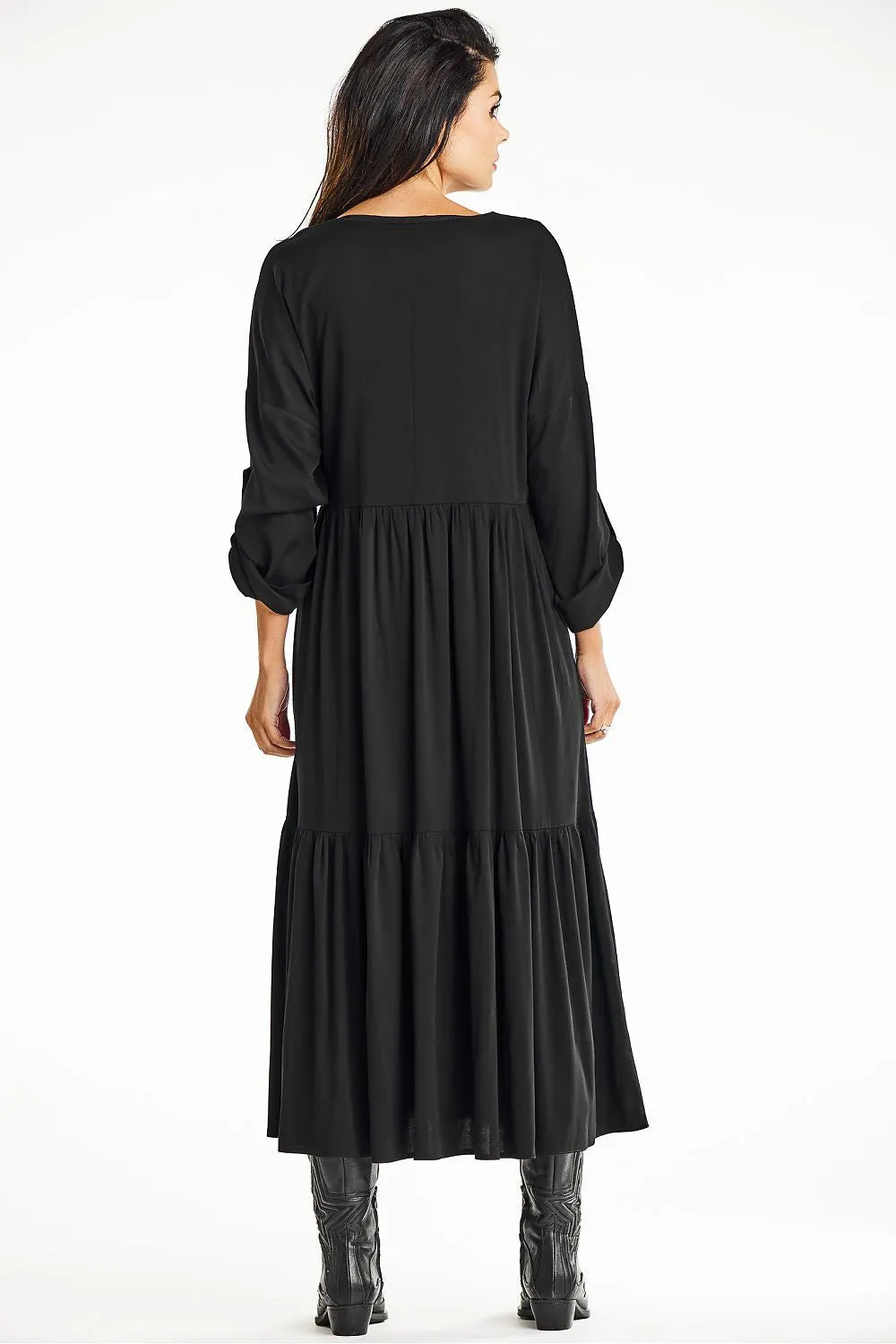 Ruffled Flared Maxi Dress