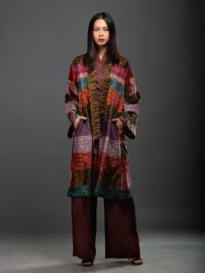 Sanskar by Sonam Dubal - Silk Ikat Paneled Short Kimono