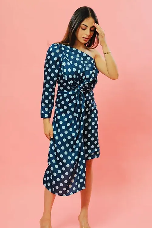 Sassy Blue Polka Dots Dress