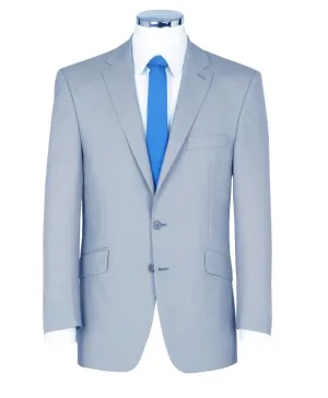 SCOTT Classic Fit Linen Blend Suit Jacket In Pale Blue Size 46 to 60