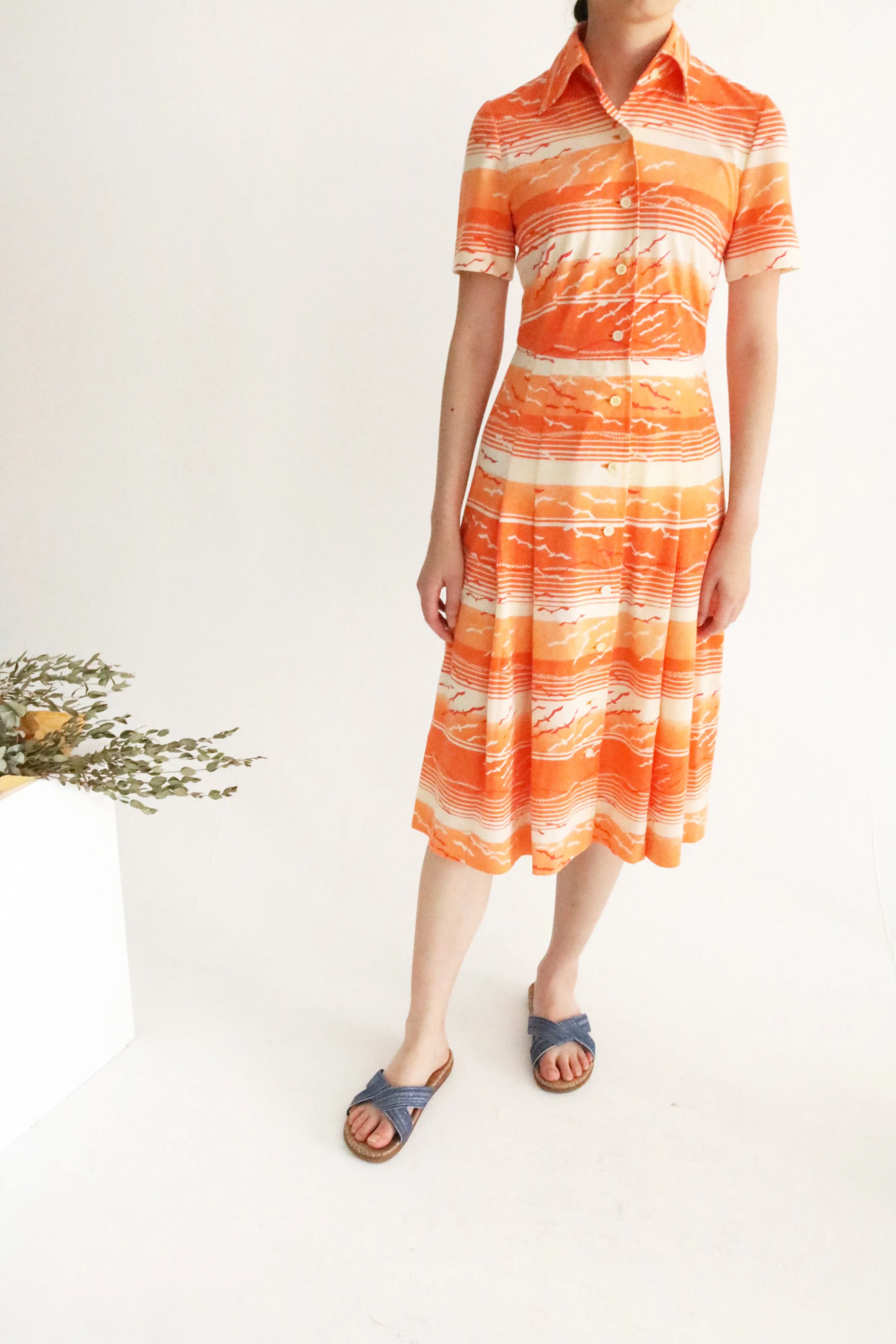 Seagull dress (Japanese vintage, sz Small)