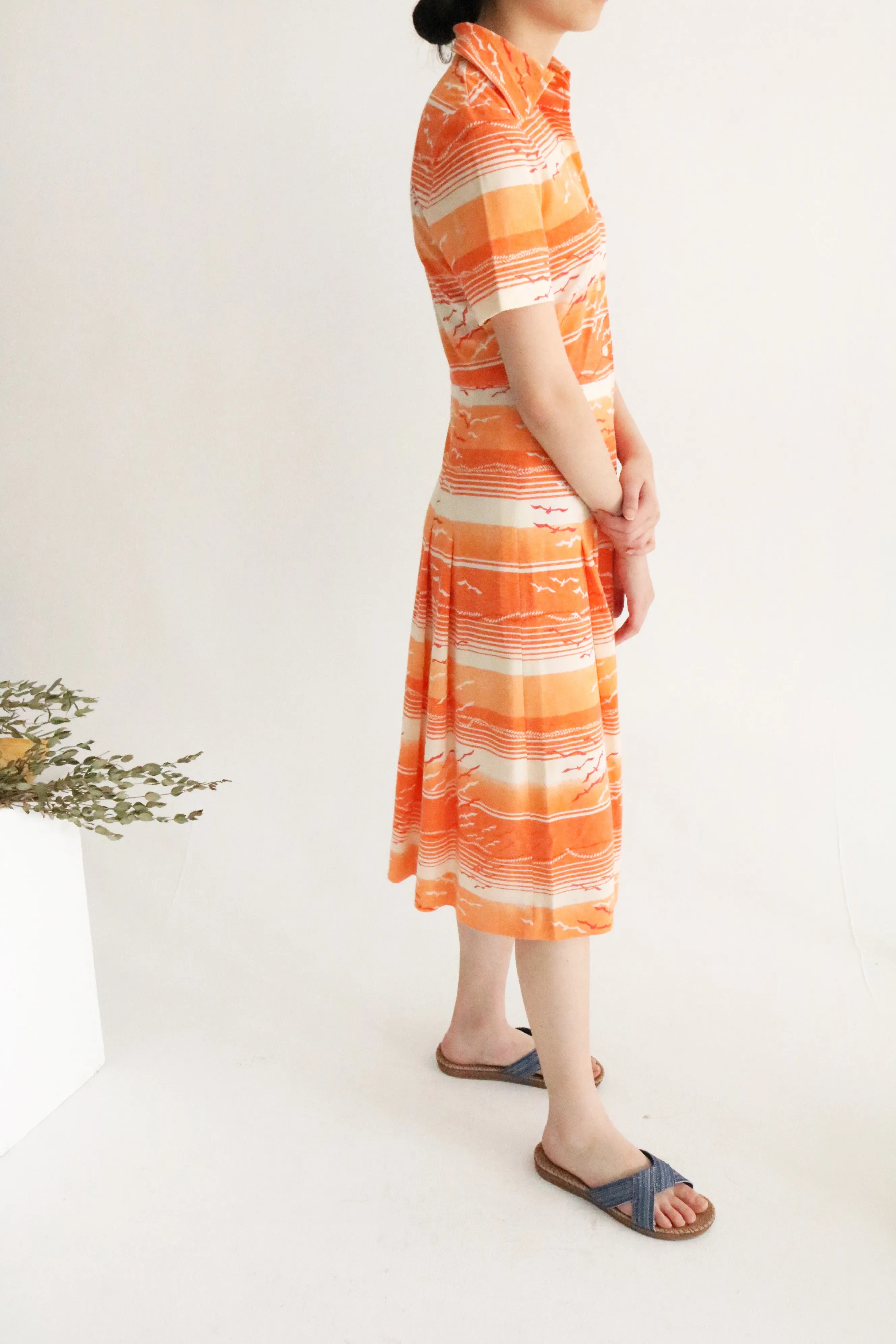 Seagull dress (Japanese vintage, sz Small)