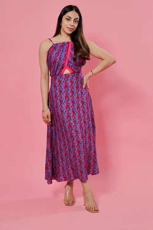 Sella Print Midi With Front Cut