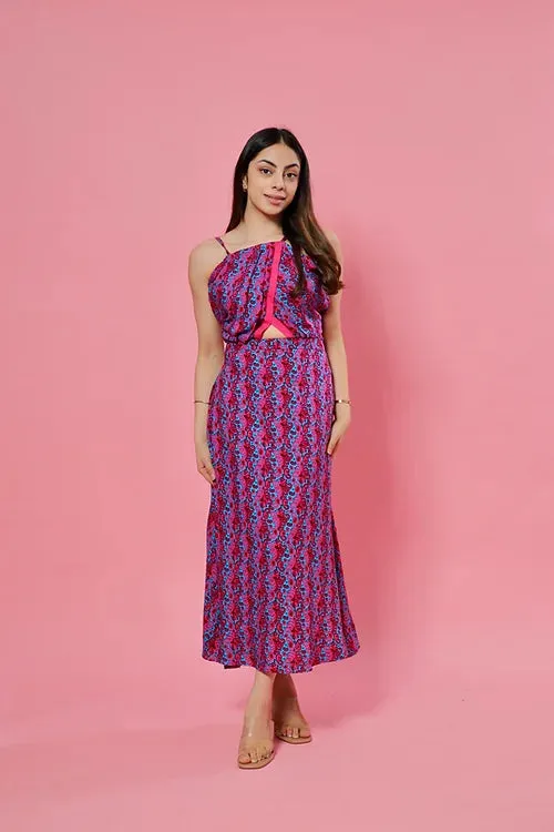 Sella Print Midi With Front Cut
