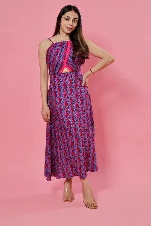 Sella Print Midi With Front Cut