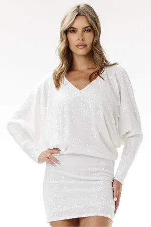 Sequin Kimono Mini Dress
