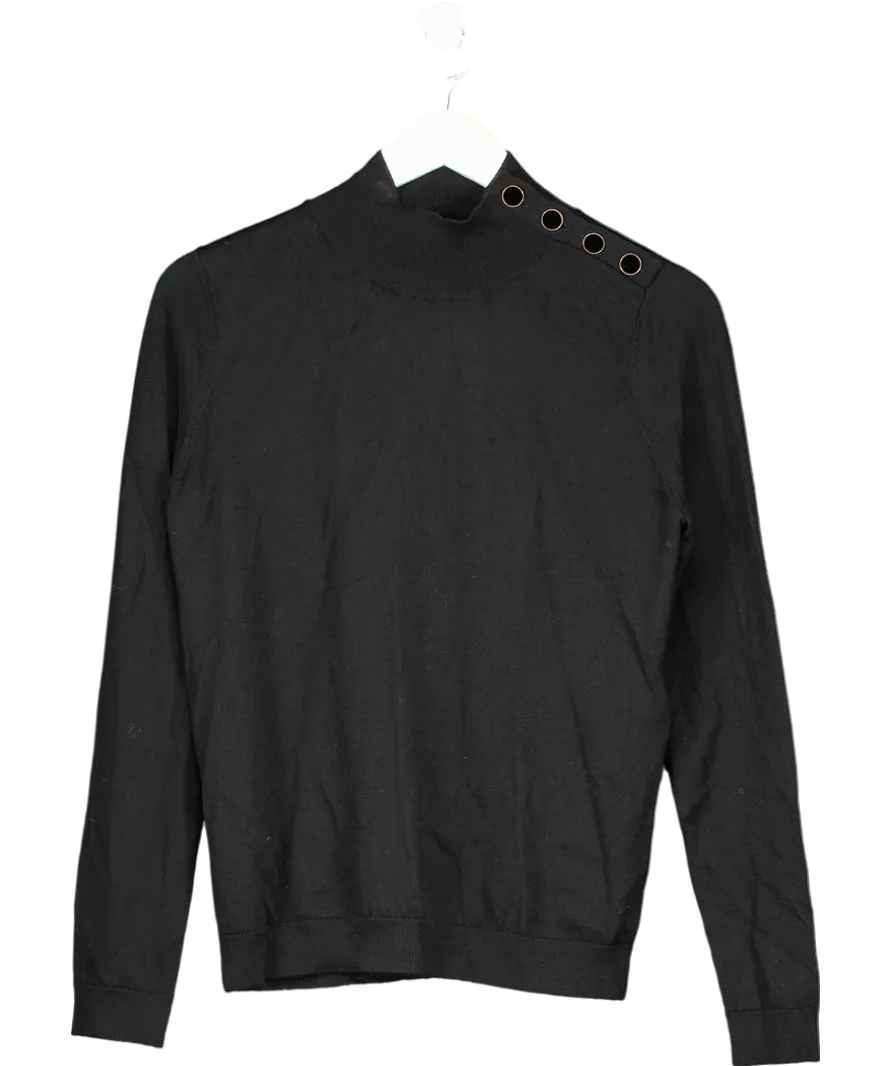 Sezane Jacob Button Shoulder Jumper  Black UK M