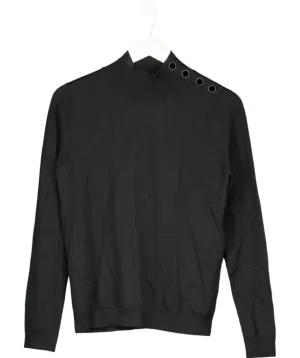 Sezane Jacob Button Shoulder Jumper  Black UK M