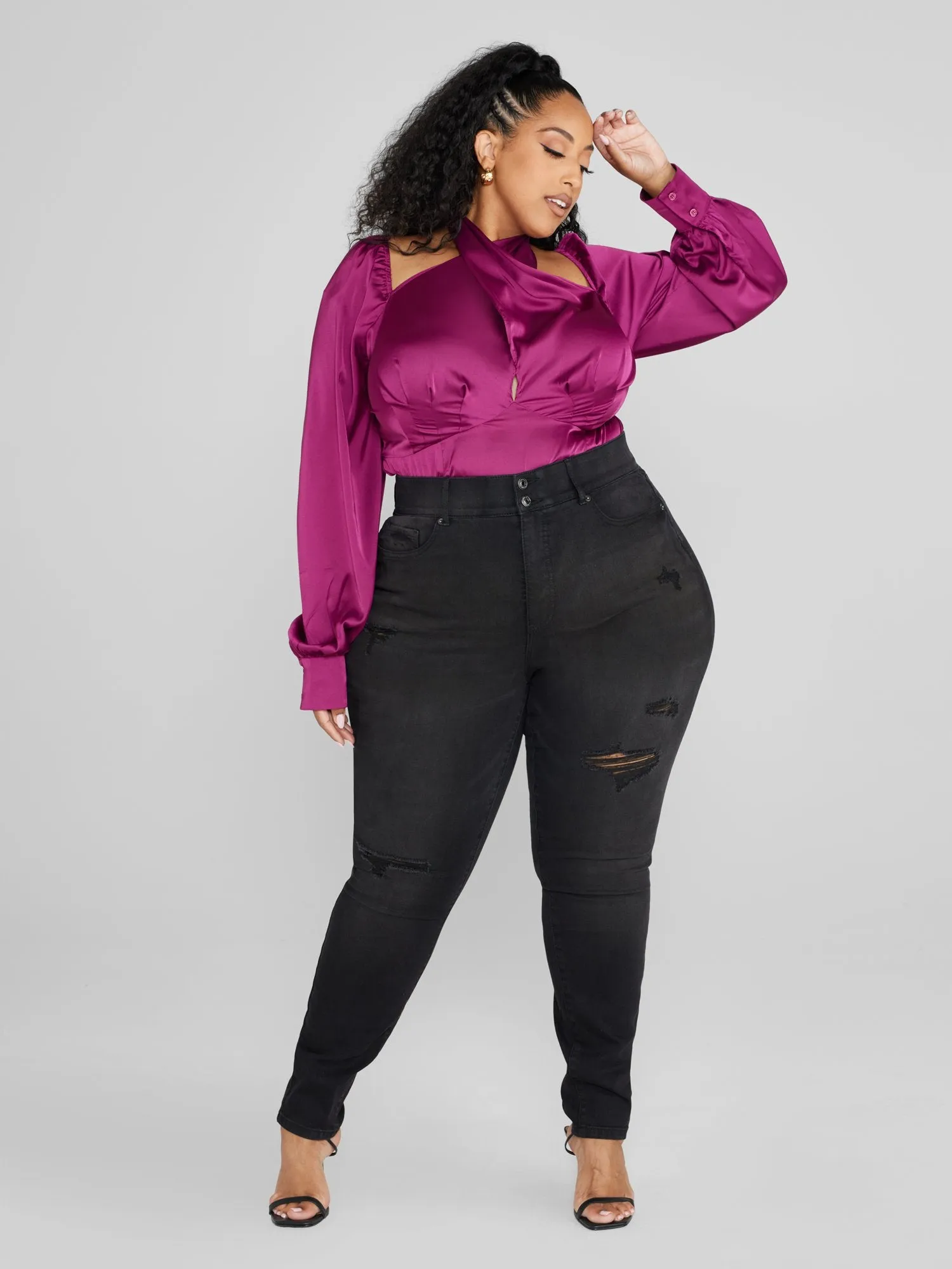 Sheree Crisscross Halter Neck Top
