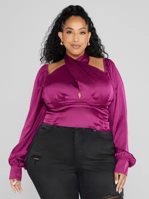 Sheree Crisscross Halter Neck Top