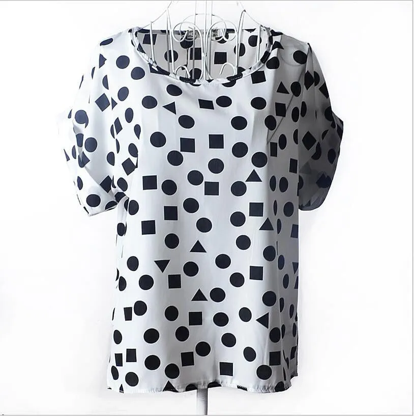 Shirt Women Blouses Kimono Chiffon Blouse Plus Size Summer Loose Colorful Print Casual Short Sleeve Blusa Feminina Stripe