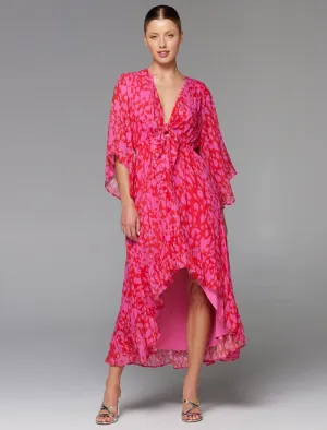 Shivers High Low Dress - Pink Animal