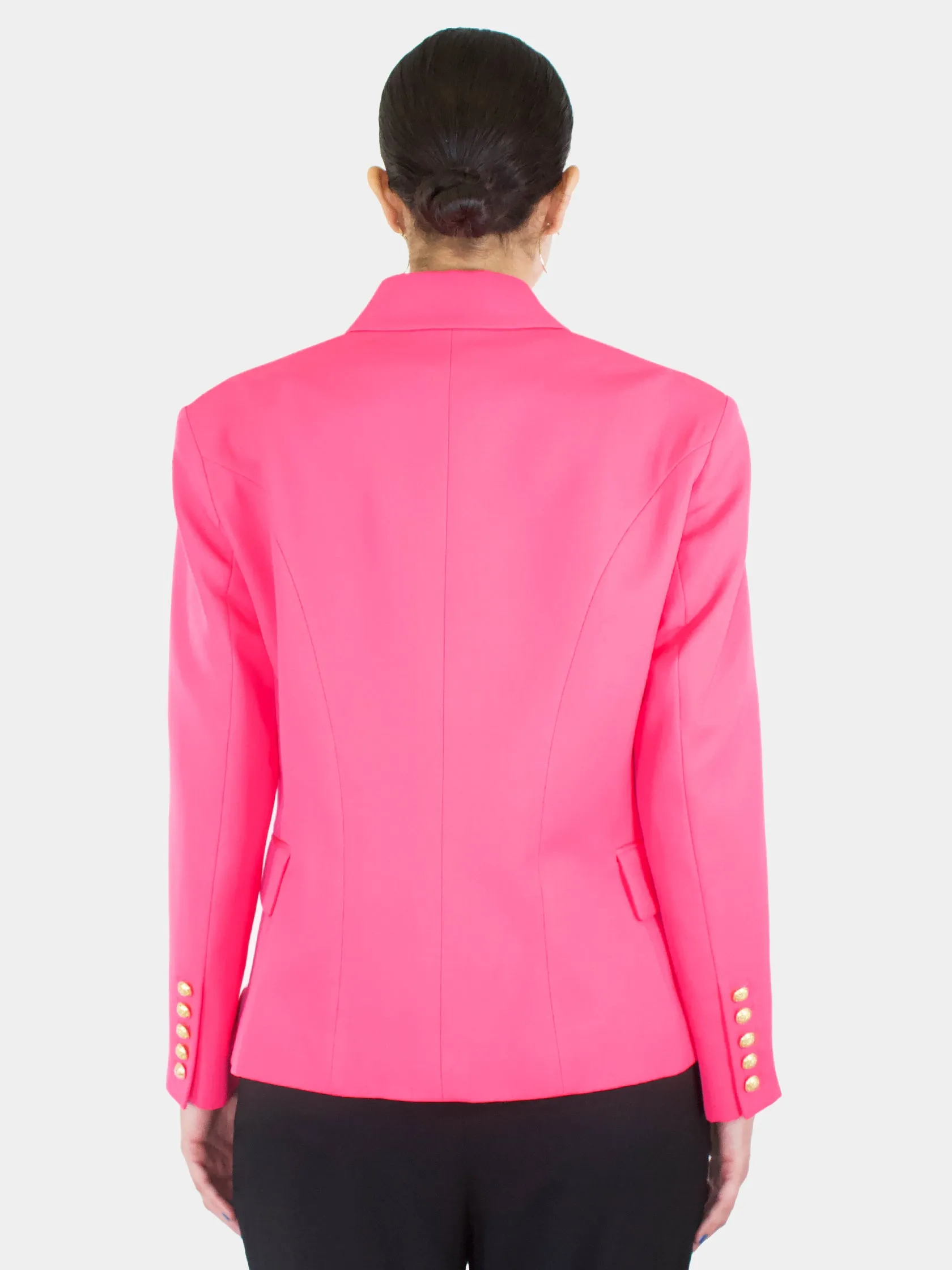 Short Double-Breasted Wool Blazer - Size 46