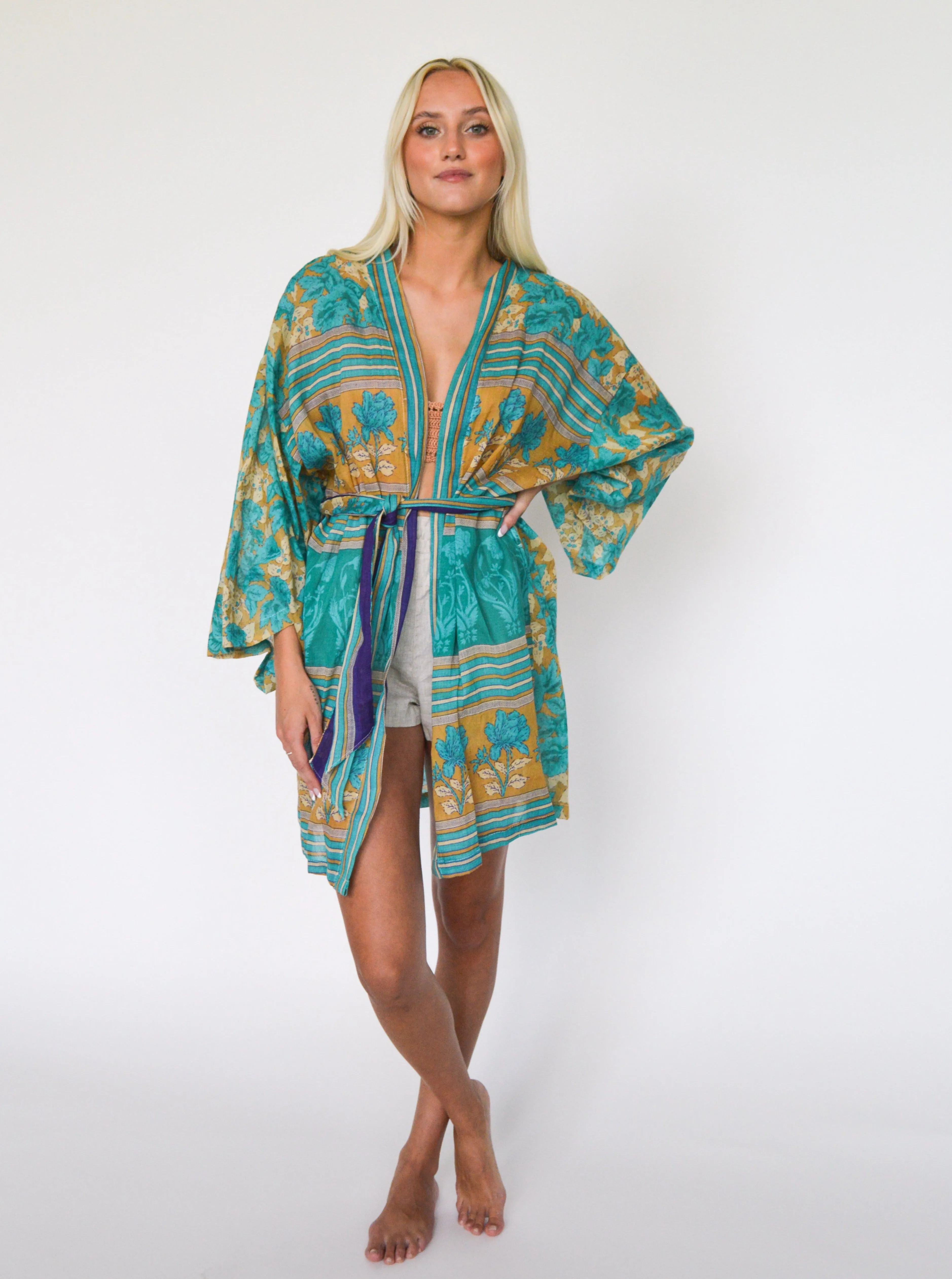 Short Kerala Kimono - Cotton Gauze