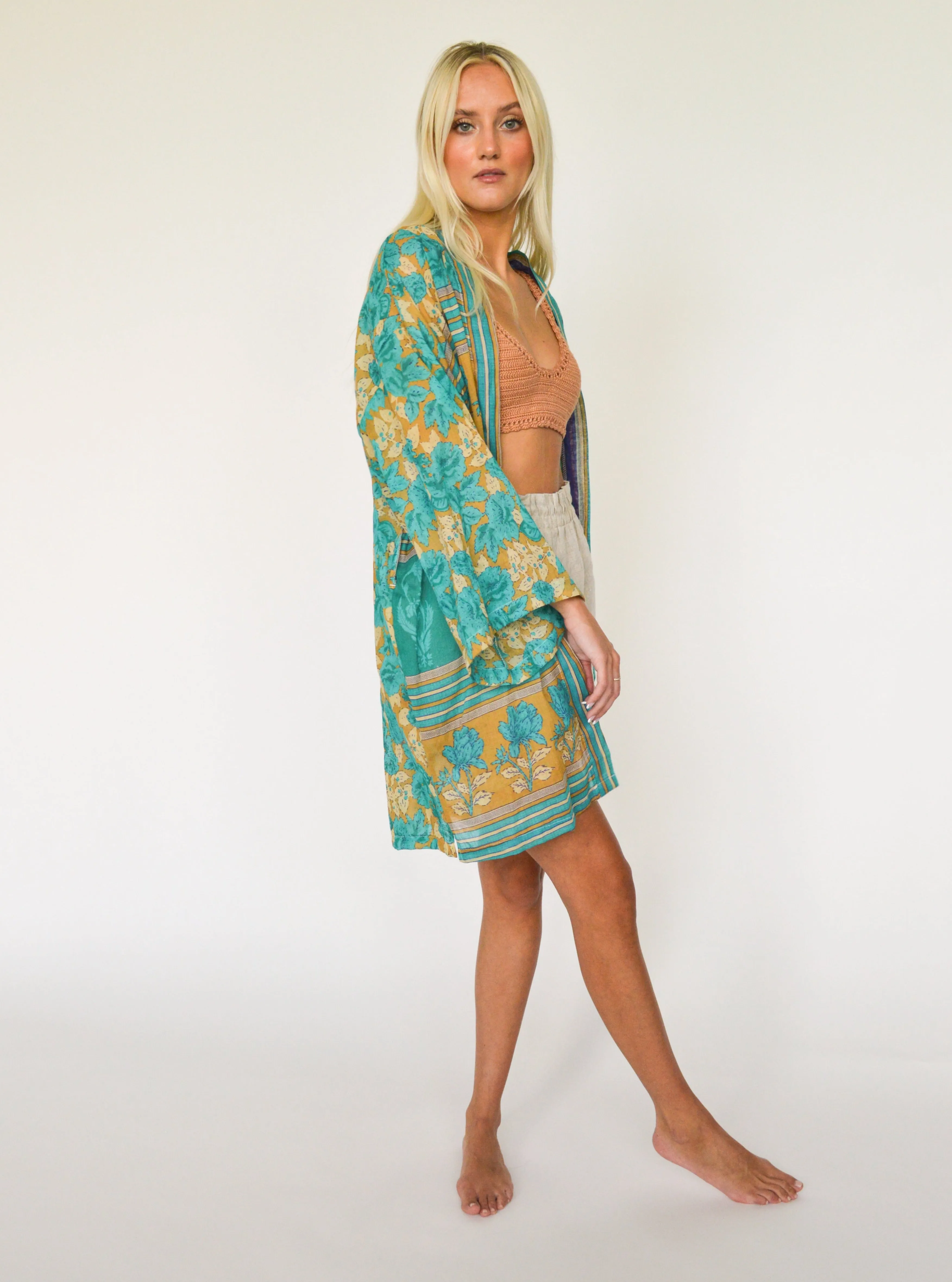 Short Kerala Kimono - Cotton Gauze