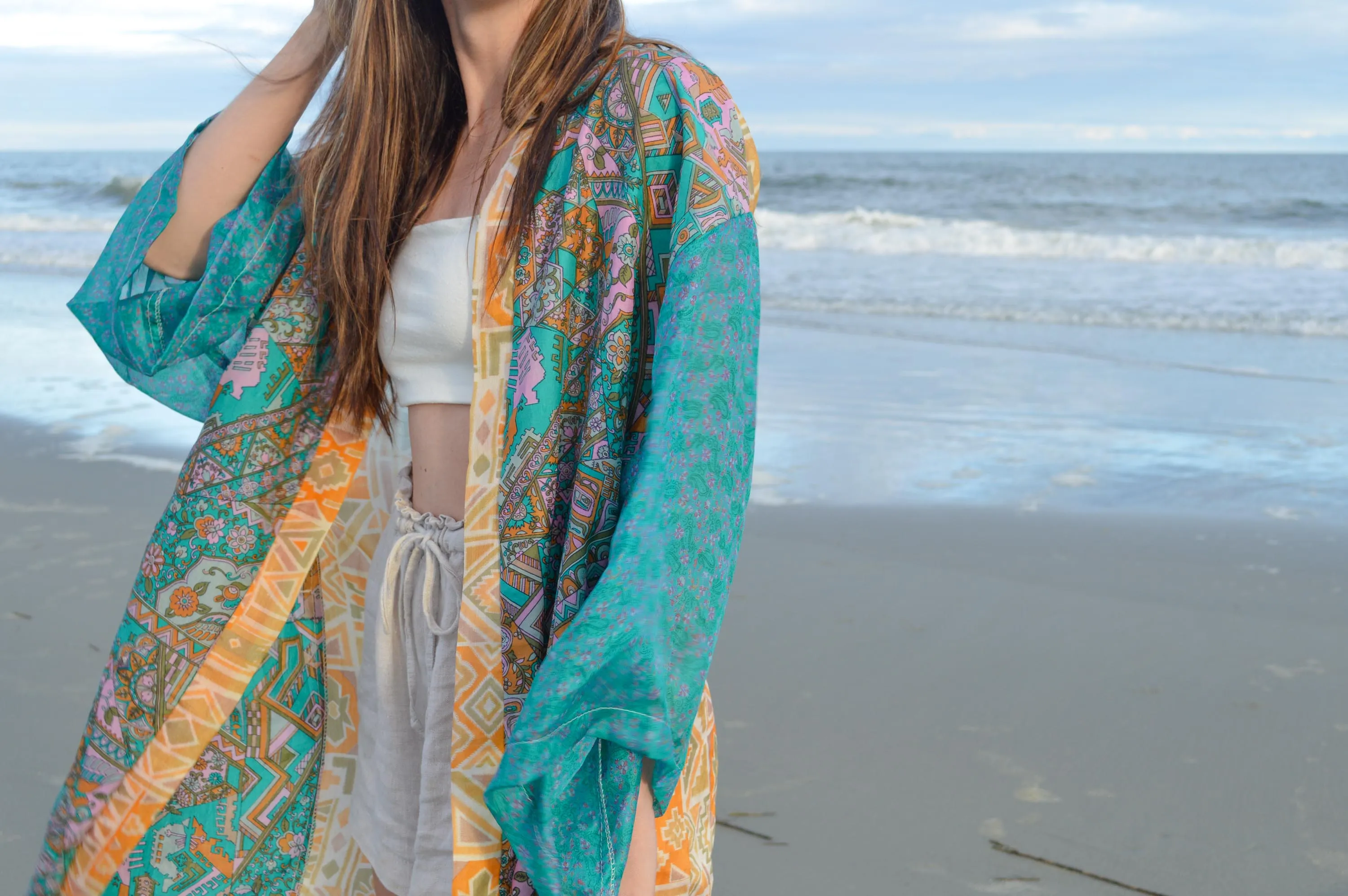 Short Kerala Kimono - Print Mix