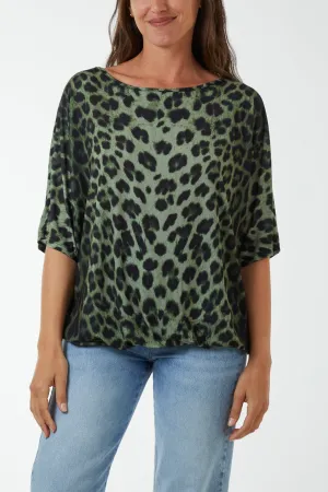 Short Sleeve Leopard Print Top