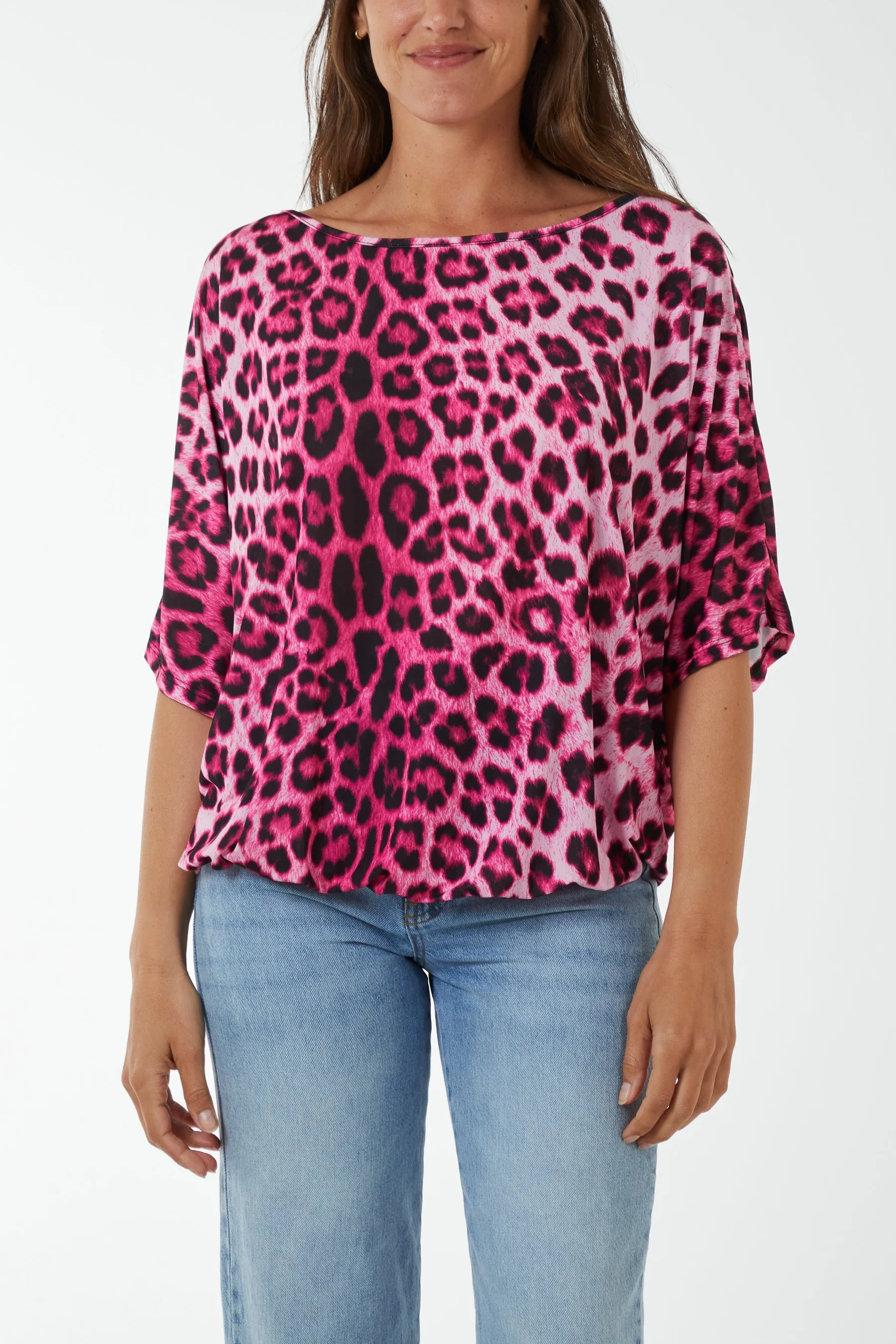 Short Sleeve Leopard Print Top