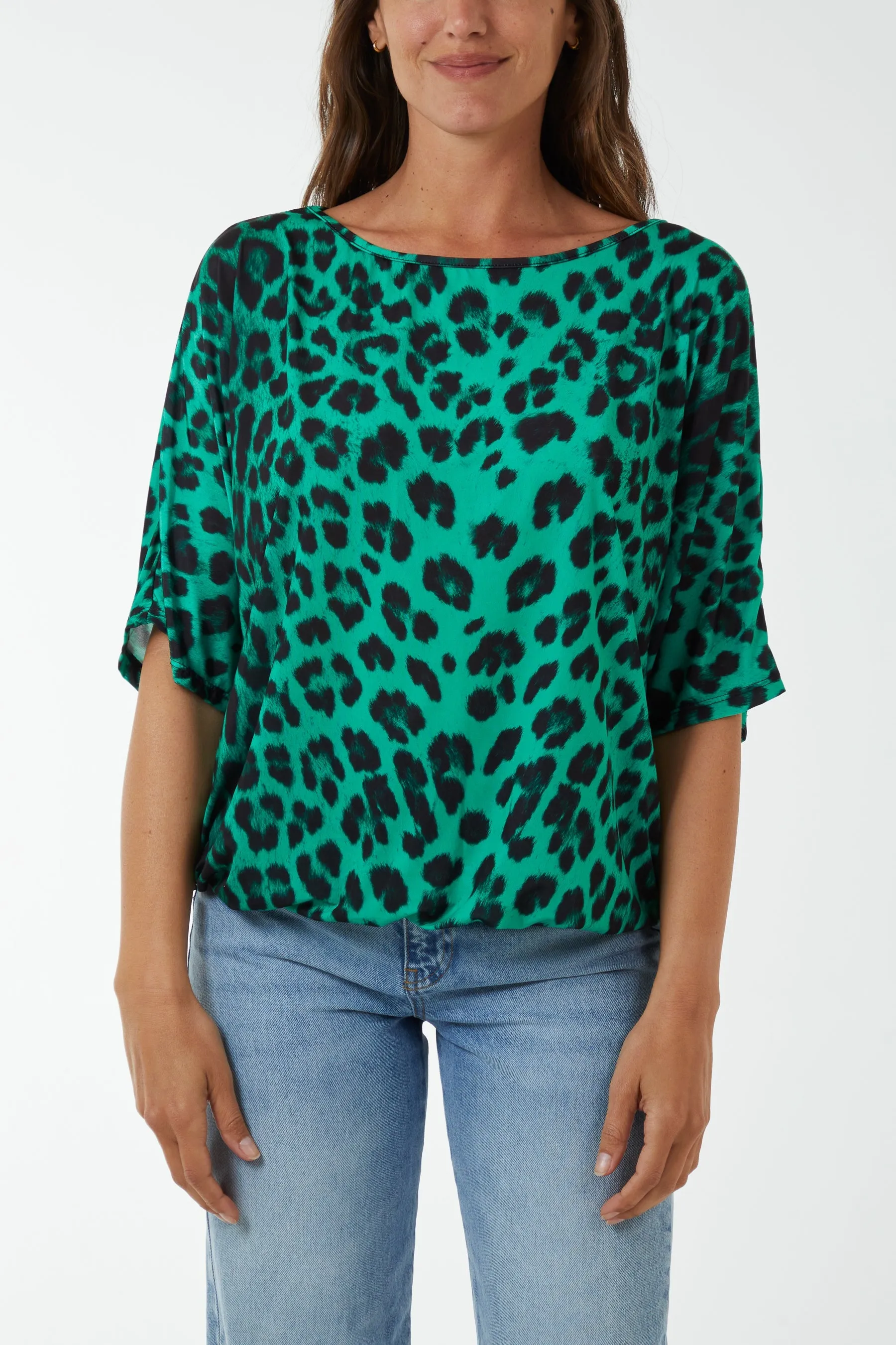 Short Sleeve Leopard Print Top