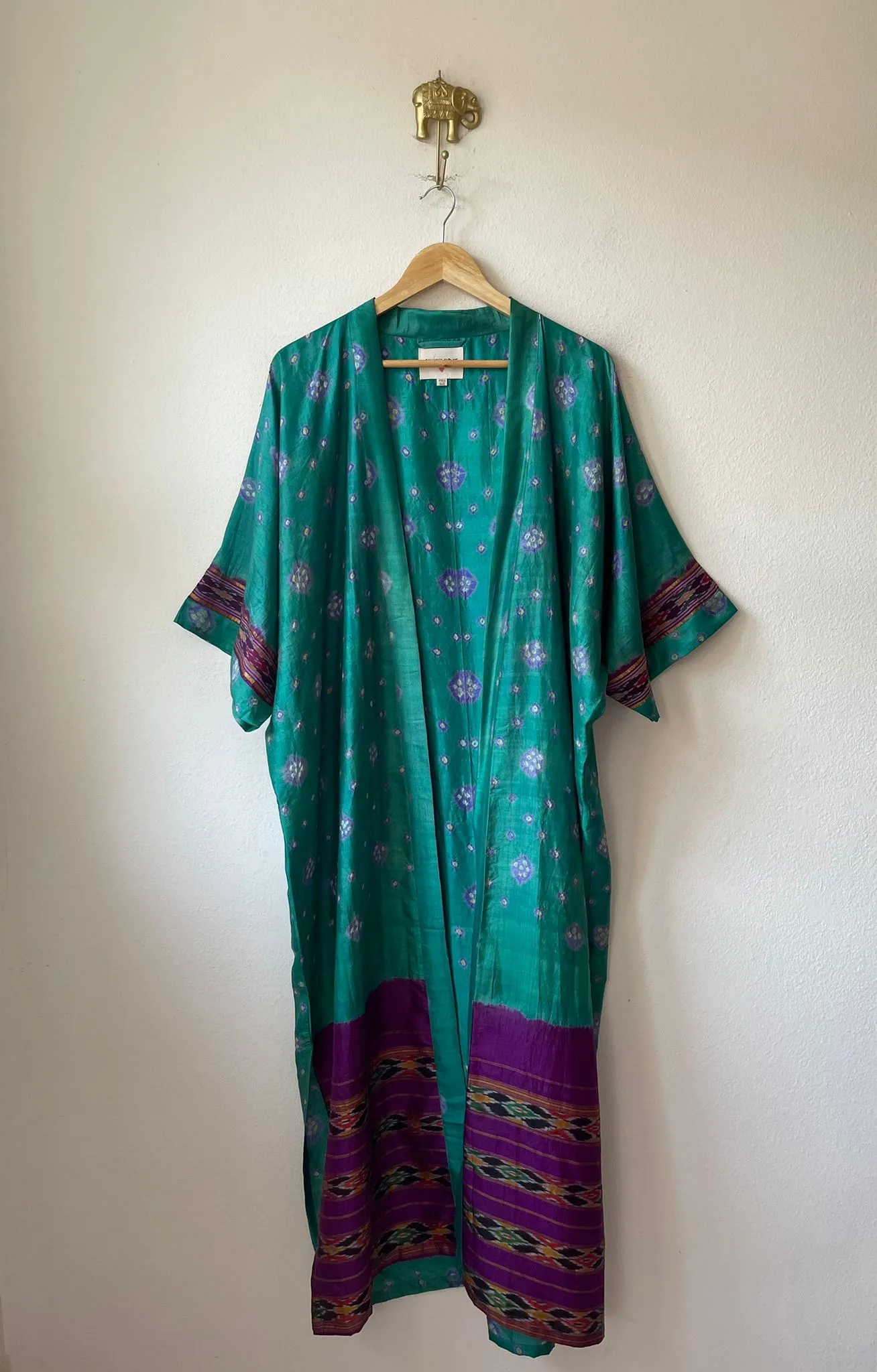 Silk tie dye kimono