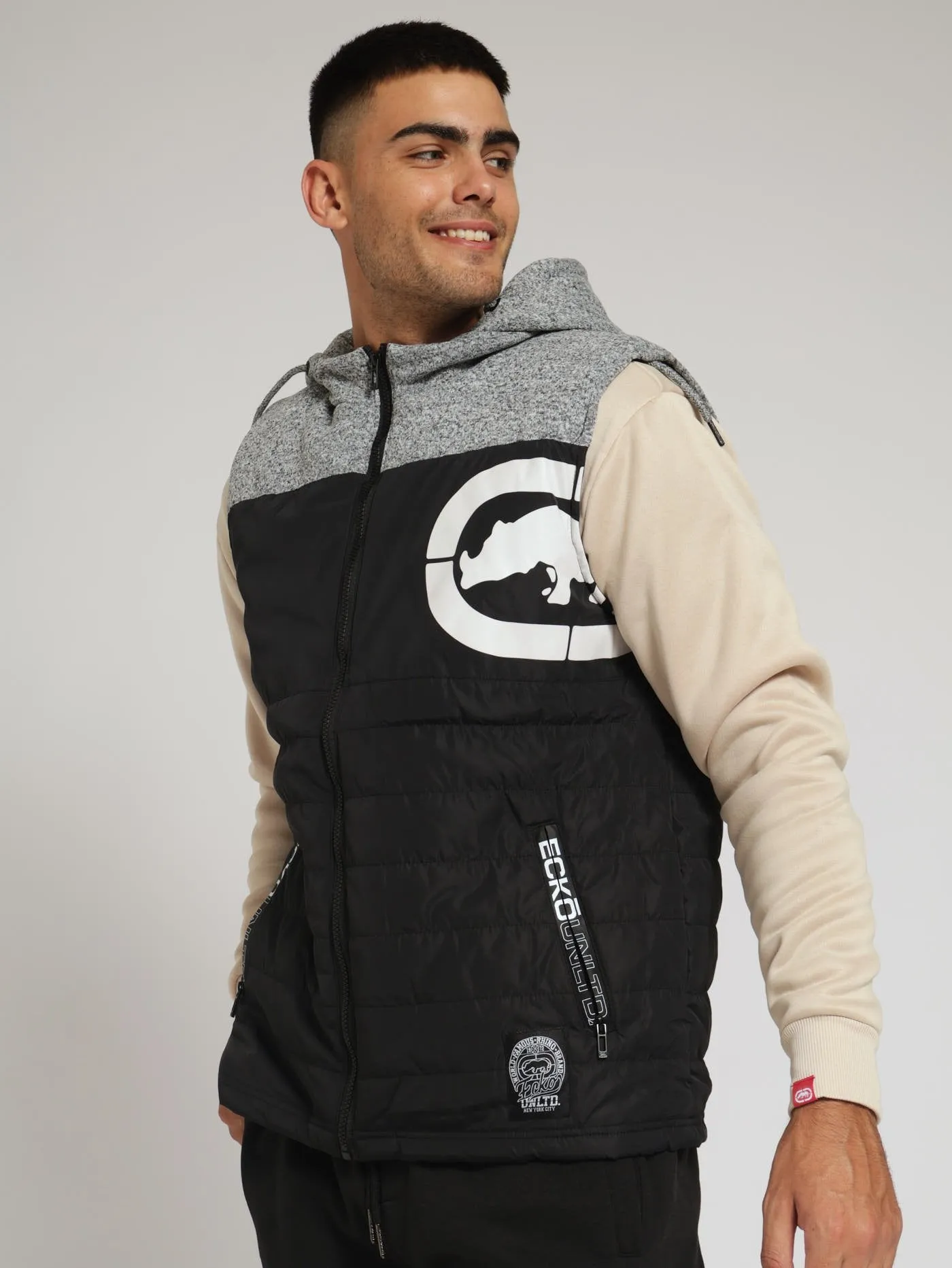 Sleeveless Puffer Jacket - Black