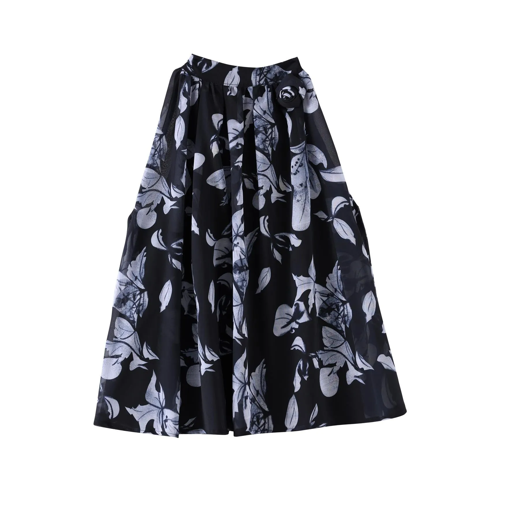 Slim-Fitting Floral Print Blouse for Women with Elegant Rose Design