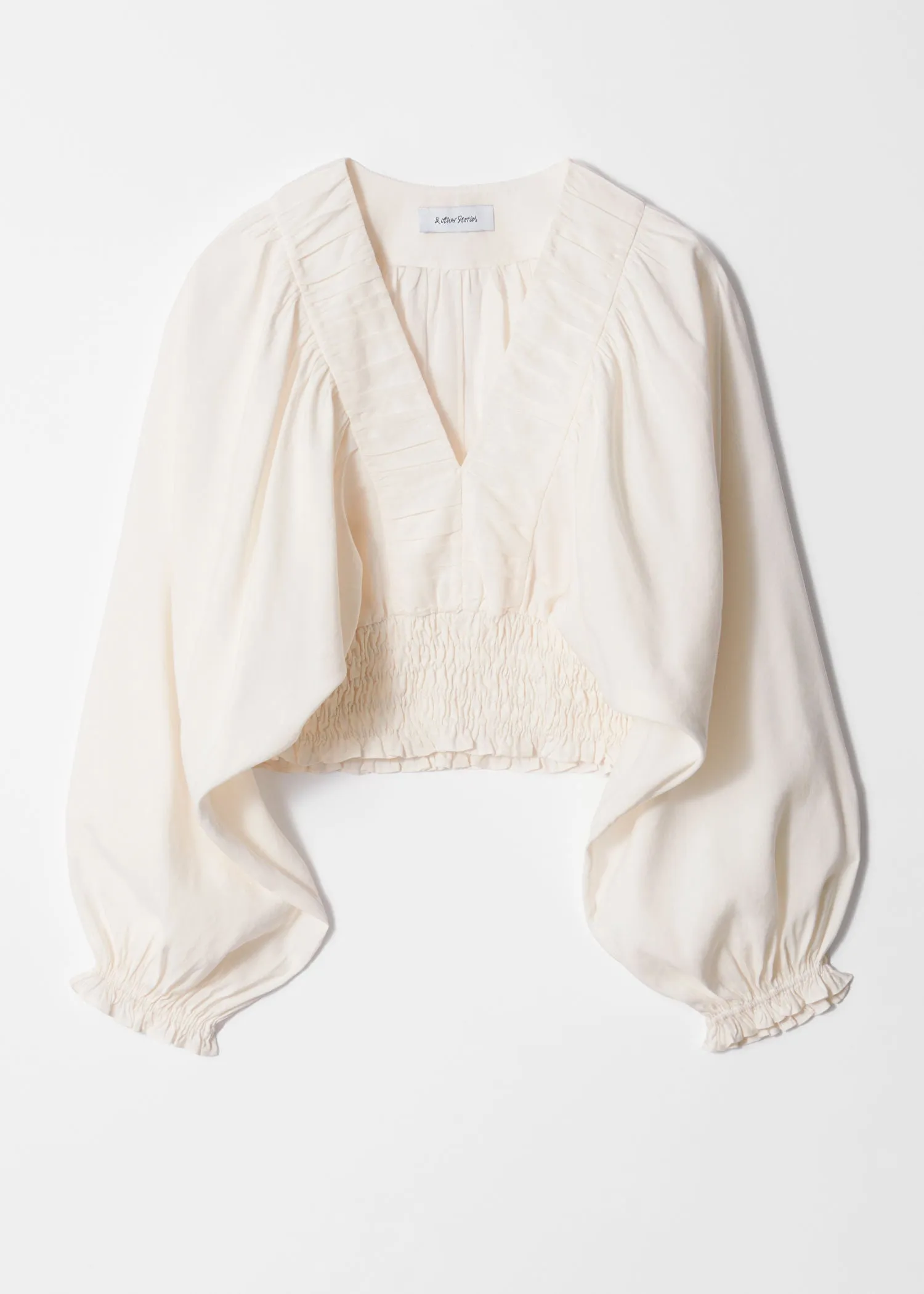 Smocked Puff-Sleeve Blouse