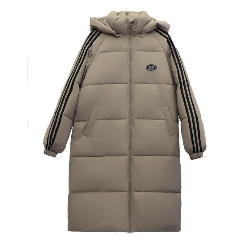 Solid Relaxed-Fit Knee-Length Puffer Coat for Women