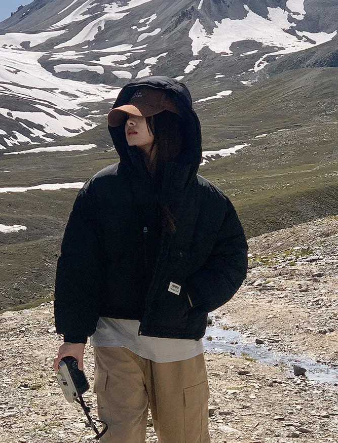 Solid Water-resistant and Windproof Women's Puffer Jacket