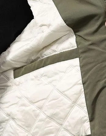 Solid Water-Resistant Puffer Jacket for Men with Cargo Style and Zip-Up Closure