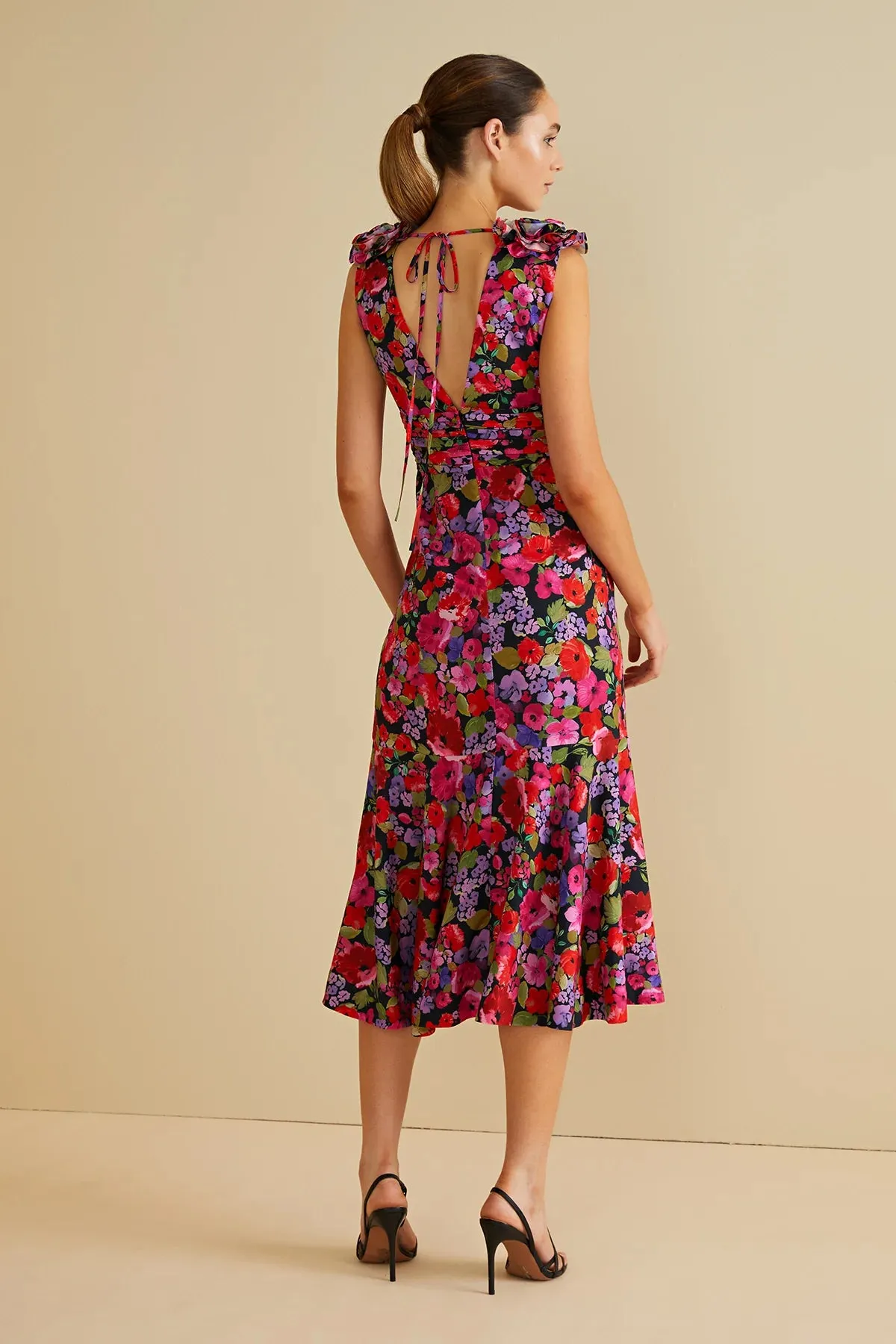 Sorena Deep V Dress in Vintage Flowers - FINAL SALE