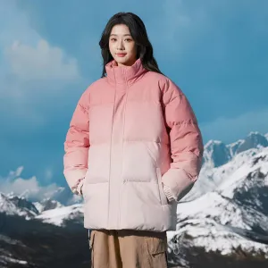 Stain-Resistant Windproof Padded Puffer Jacket in Trendy Gradient Color