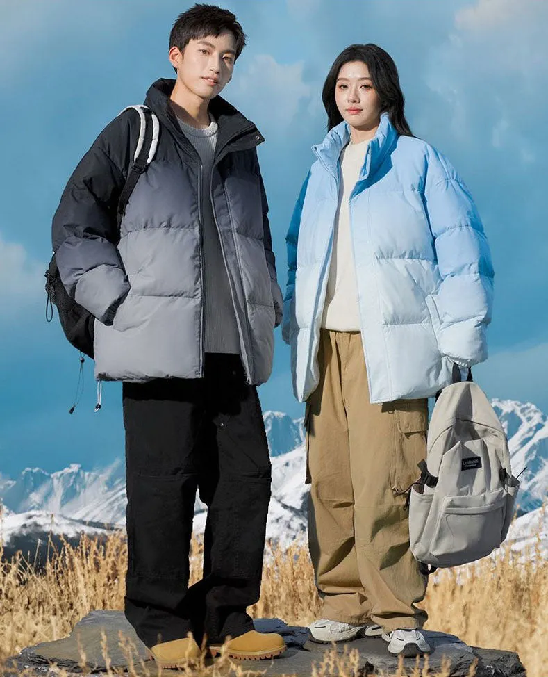 Stain-Resistant Windproof Padded Puffer Jacket in Trendy Gradient Color