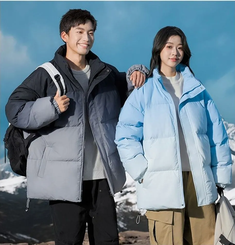 Stain-Resistant Windproof Padded Puffer Jacket in Trendy Gradient Color