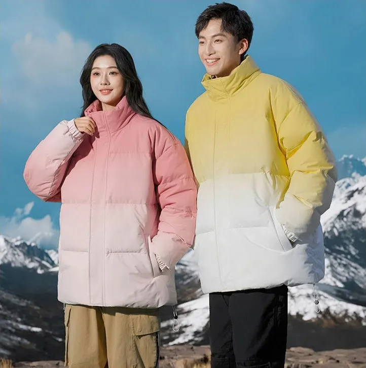 Stain-Resistant Windproof Padded Puffer Jacket in Trendy Gradient Color