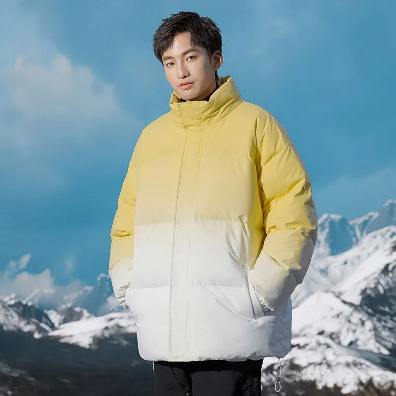 Stain-Resistant Windproof Padded Puffer Jacket in Trendy Gradient Color