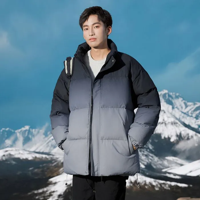 Stain-Resistant Windproof Padded Puffer Jacket in Trendy Gradient Color