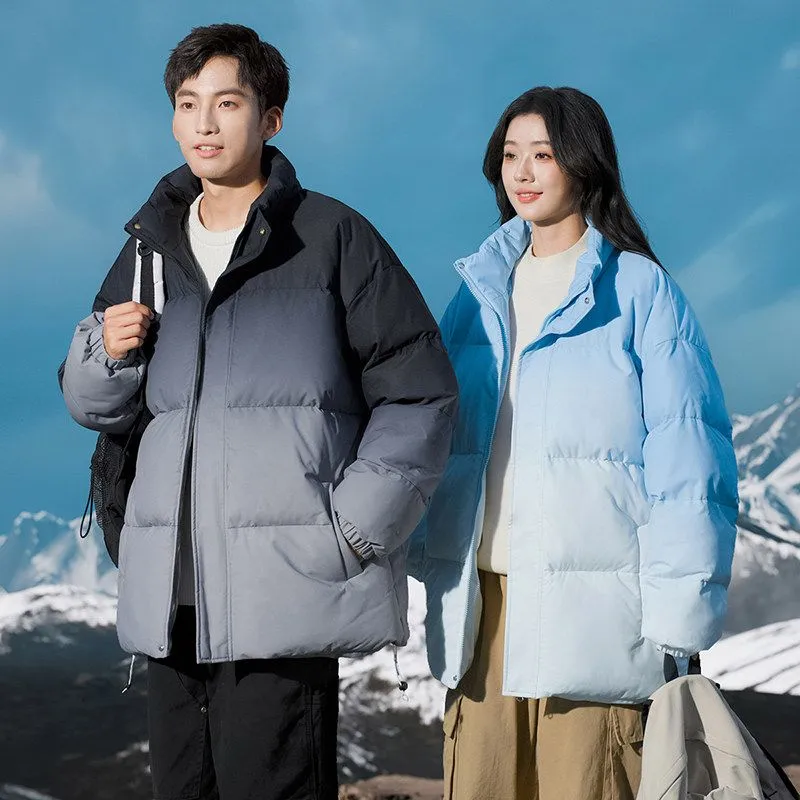 Stain-Resistant Windproof Padded Puffer Jacket in Trendy Gradient Color