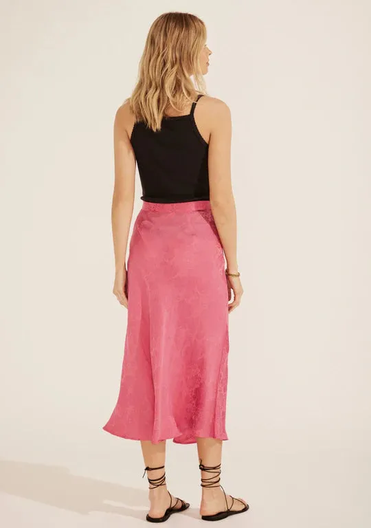 Stefan Midi Skirt, Pink | Auguste The Label