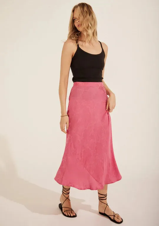 Stefan Midi Skirt, Pink | Auguste The Label