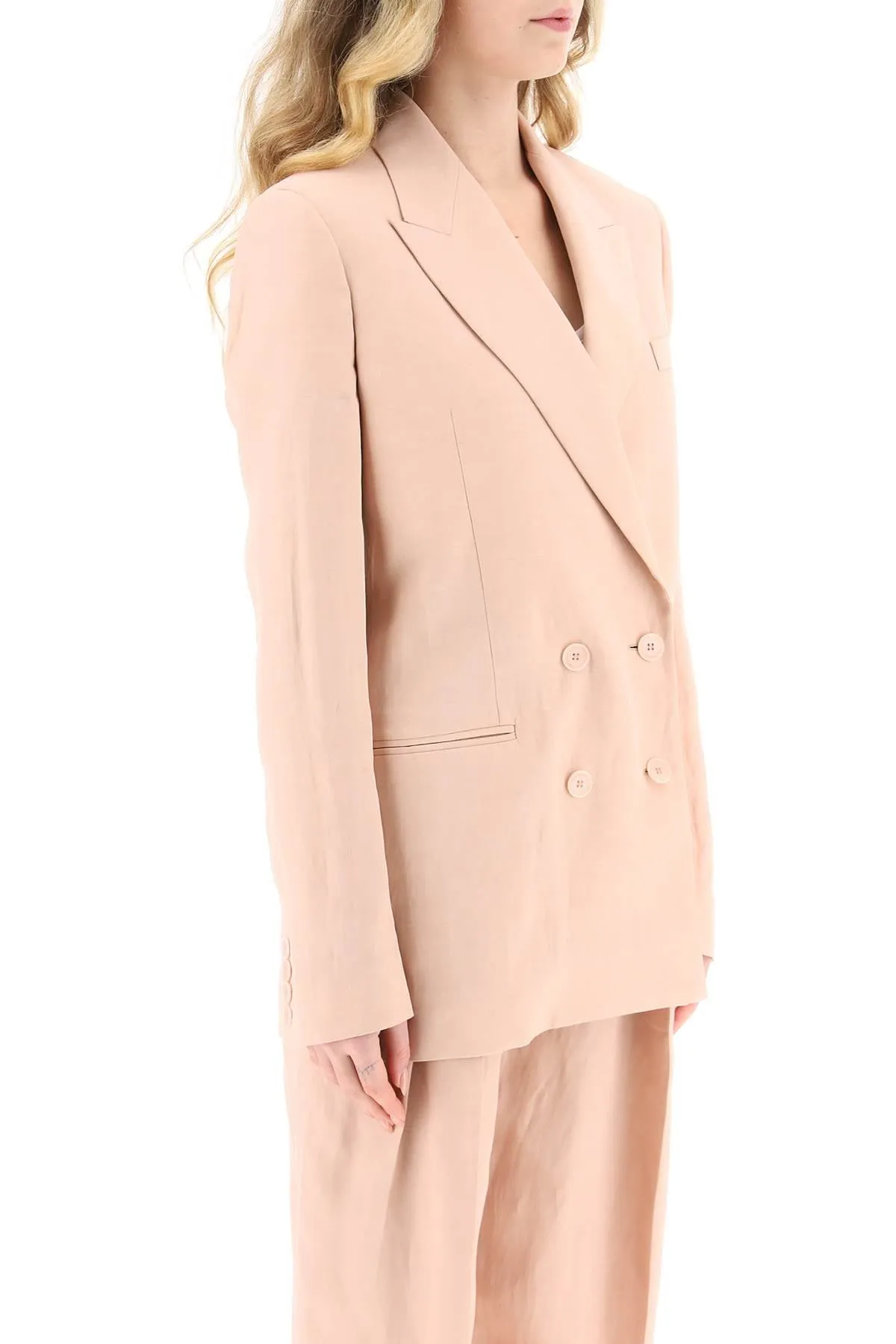 Stella mccartney linen blend double-breasted blazer