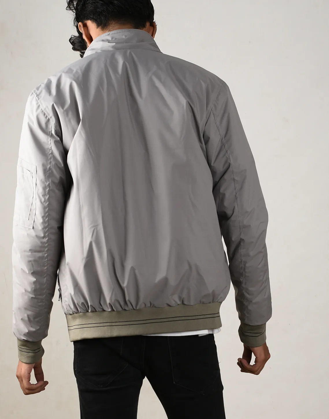 Stormy Gray Bomber Jacket