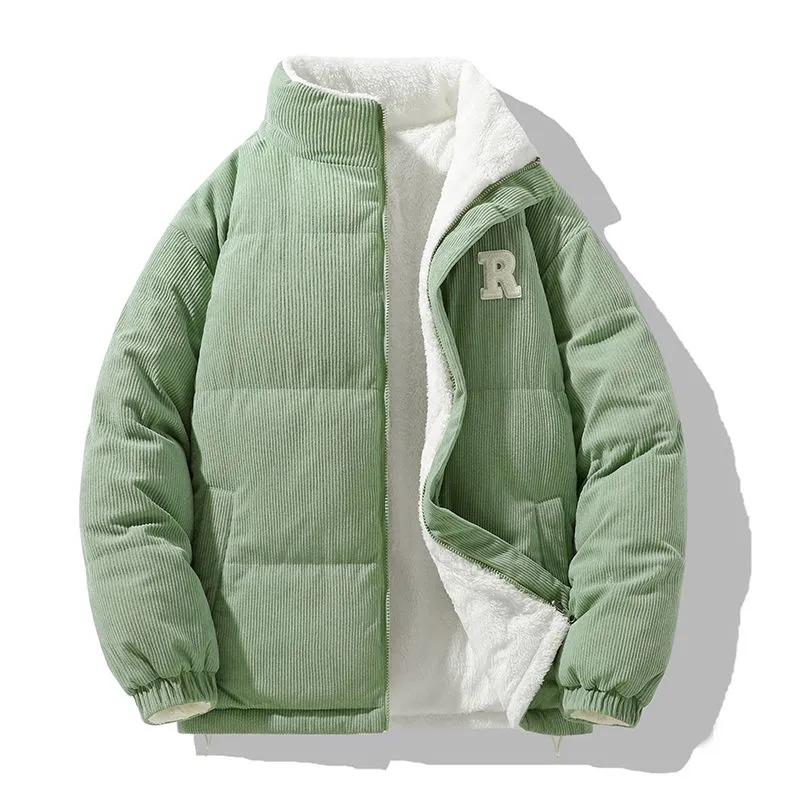 Stylish Windproof Puffer Jacket with Stand-Up Collar