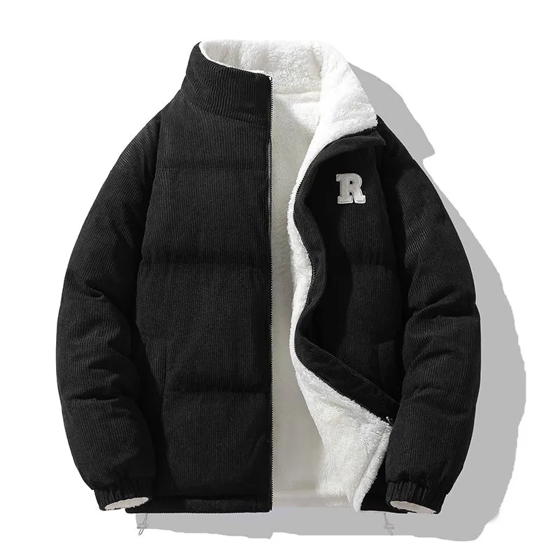 Stylish Windproof Puffer Jacket with Stand-Up Collar