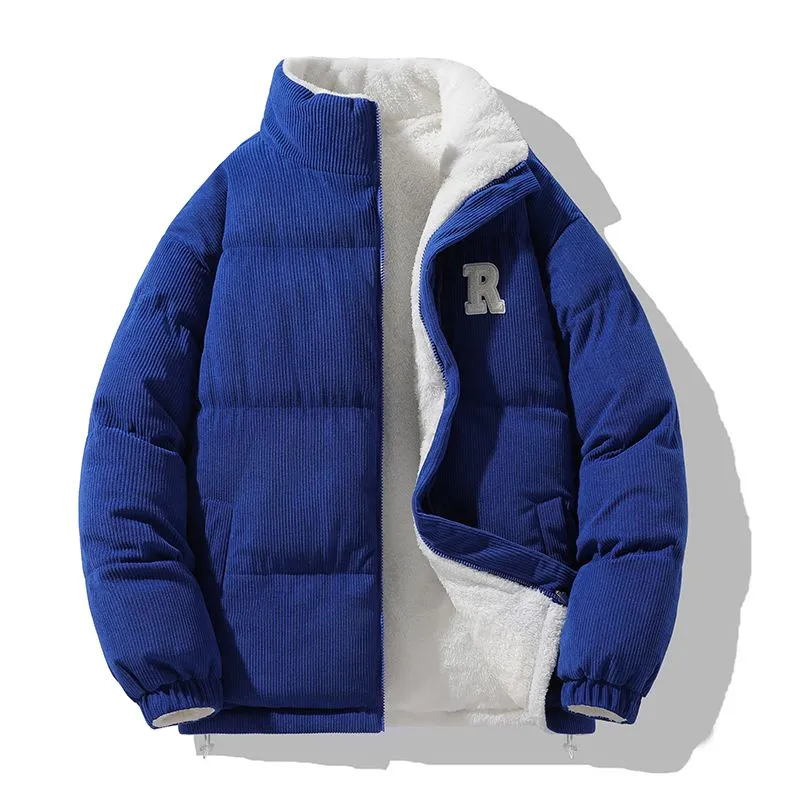 Stylish Windproof Puffer Jacket with Stand-Up Collar