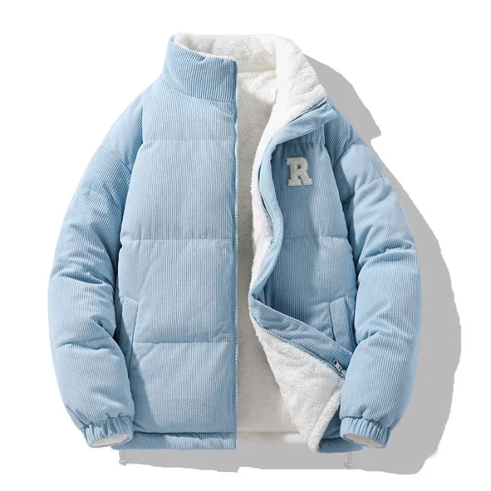 Stylish Windproof Puffer Jacket with Stand-Up Collar